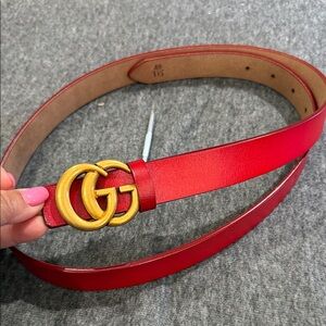 Red Belt with Golden Buckle